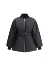 Alaïa Belted Cotton-blend Twill Peplum Jacket In Noir Alaia
