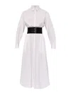 Alaïa Womens Spiral-belt Pleated Cotton-poplin Mini Dress Blanc In Blanco