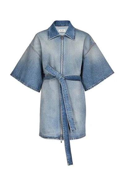 Alaïa Belted Dress In Blue