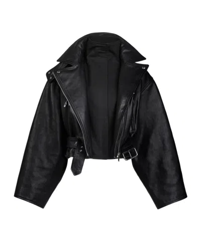 Alaïa Belted High-neck Jacket In Black