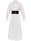 Alaïa Womens Spiral-belt Pleated Cotton-poplin Mini Dress Blanc In White