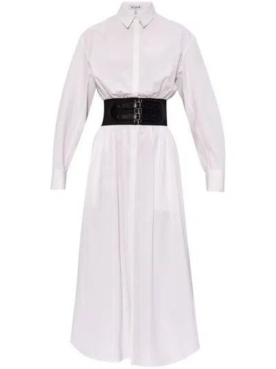 ALAÏA BELTED SHIRT DRESS