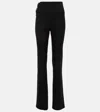 Alaïa Belted Straight Wool Pants In Black
