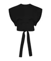 Alaïa Belted Wool Top In Black