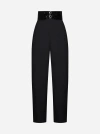Alaïa Belted Wool Trousers In Black