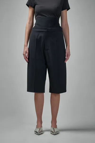 Alaïa Bermuda Shorts With Knitted Waistband In Black
