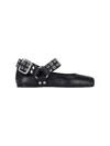Alaïa Leather Ballet Flat With Studs In Black