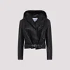 Alaïa Leather Bomber Jacket In Noir Alaia
