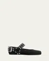 Alaïa Alaia Women Suede Biker Flat Ballerinas
