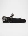Alaïa Alaia Women Suede Biker Flat Ballerinas