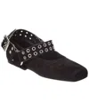 Alaïa Biker Suede Ballet Flat In Black