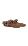 Alaïa Brown Biker Ballerina Flats