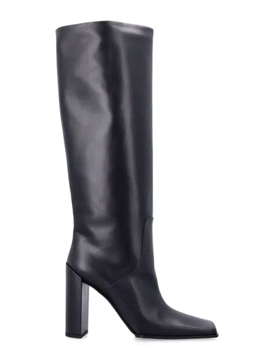 Alaïa Alaia Refined Knee-high Boots With Block Heel In Black