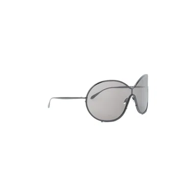 Alaïa Alaia Black Acetate Round Metal 93 Sunglasses In Gray