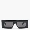 Alaïa Black And Grey Rectangular Sunglasses In Black