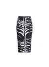 ALAÏA BLACK ANIMAL PATTERNED KNIT SKIRT WITH CUT-OUT DETAILING AND PENCIL SILHOUETTE
