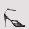 Alaïa Alaia Women Thong Sandals In Fishnet And Patent Leather In Black
