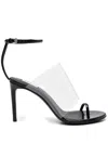 Alaïa Womens Azzedine Alaia Asymmetric Heeled Leather Sandals In Black