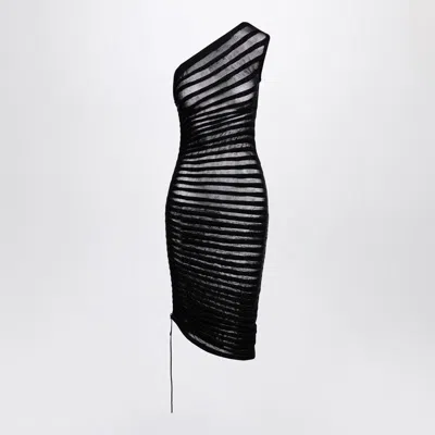 Alaïa Alaia  Black Asymmetrical Skeleton Dress