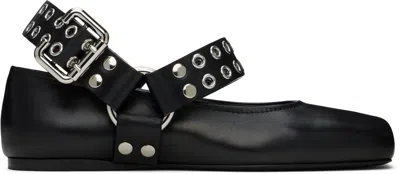 ALAÏA BLACK BIKER BALLERINA FLATS