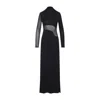 Alaïa Sheer Bodice High-neck Dress In Black