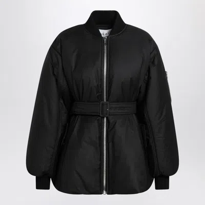 Alaïa Black Cotton Belted Bomber Jacket