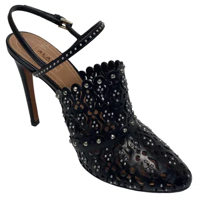 Pre-owned Alaïa Alaia Black “bottines” Slingback Heels - Size 37.5