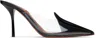 Alaïa Womens Azzedine Alaia Contrast-panel 90 Patent-leather Heeled Mules In Black