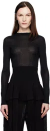 Alaïa Black Cashmere Bodysuit In 995 - Noir Alaia