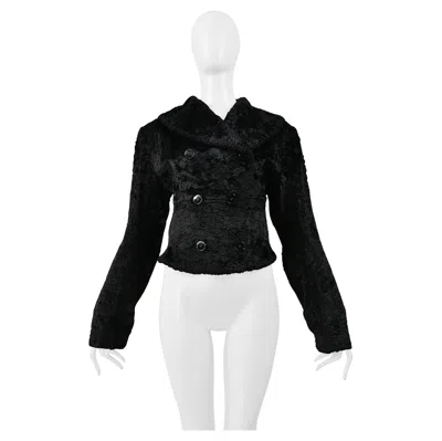 Pre-owned Alaïa Alaia Black Chenille Double Breasted Jacket 1992