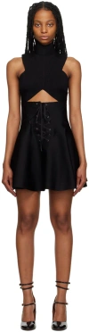 Alaïa Black Corset Mini Skirt In 995 Noir Alaia