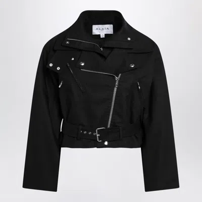 Alaïa Black Cotton Biker Jacket