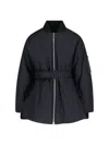 Alaïa Black Cotton Blend Bomber Jacket With Draped Details In Black