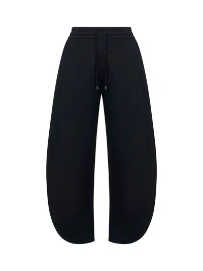 Alaïa Black Cotton Fleece Petal Joggers
