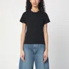 Alaïa Black Cotton T-shirt With Logo In Black