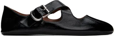 Alaïa Leather Crisscross Buckle Ballerina Flats In Black