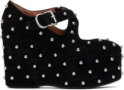 ALAÏA BLACK CRISS CROSS WEDGE HEELS