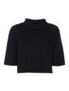Alaïa Black Crop Jumpers Sweater In Black