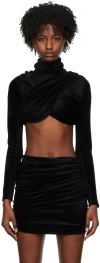 Alaïa Alaia Womens Noir Alaia High-neck Wrap-pattern Knitted Top In 995 Noir Alaia