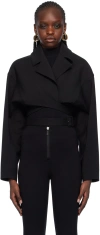 Alaïa Black Cross-over Jacket In 995 - Noir Alaia