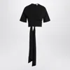 Alaïa Black Crossed Top In Viscose Jersey In Black