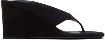 Alaïa Black Cube Thong Mule Sandals