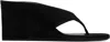Alaïa Alaia Black Suede Goat Leather Wedge Thong Mules In Black