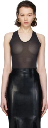 Alaïa Black Cutout Bodysuit In 995 - Noir Alaia