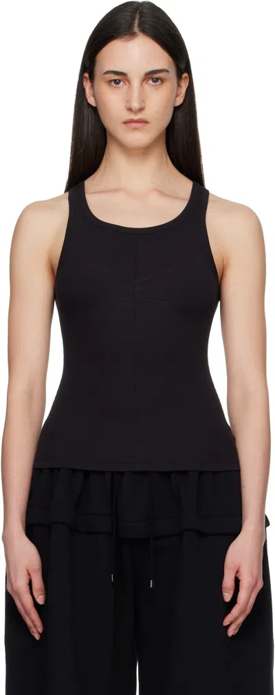 Alaïa Black Darts Cotton Tank Top