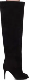 Alaïa Suede Over-the-knee Boots In 999 - Noir