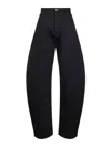 Alaïa Black Denim Rounded Jeans In Black