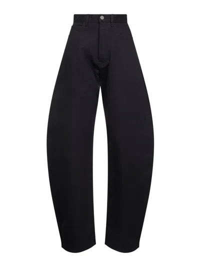 Alaïa Black Denim Rounded Jeans In Blue