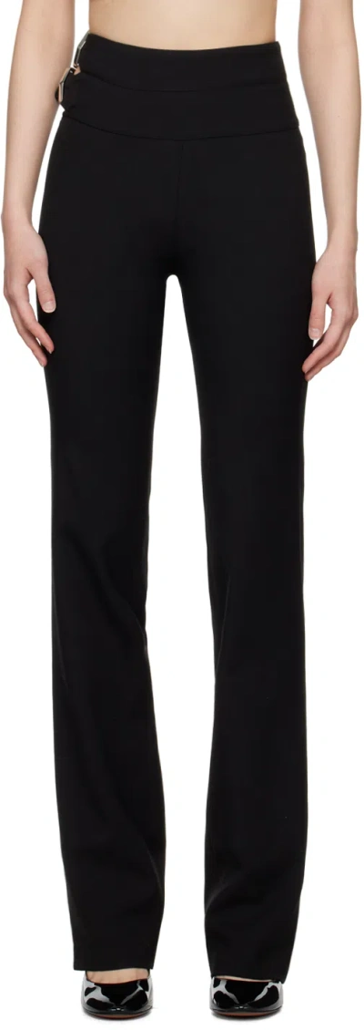 Alaïa Black Double Belt Trousers In 995 Noir Alaia