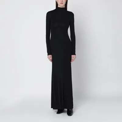 ALAÏA BLACK DRESS WITH BACK DRAPING